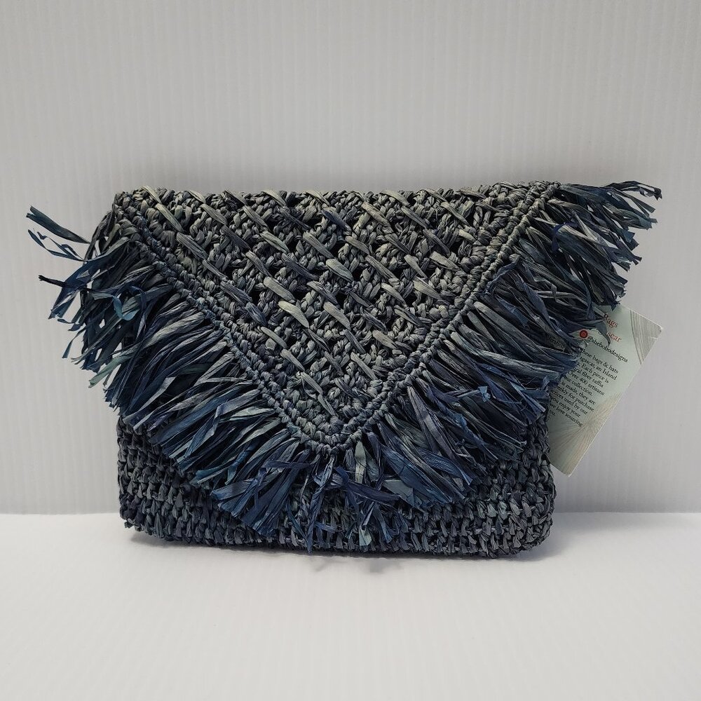 👜 NWT Shebobo Raffia Clutch 👜
